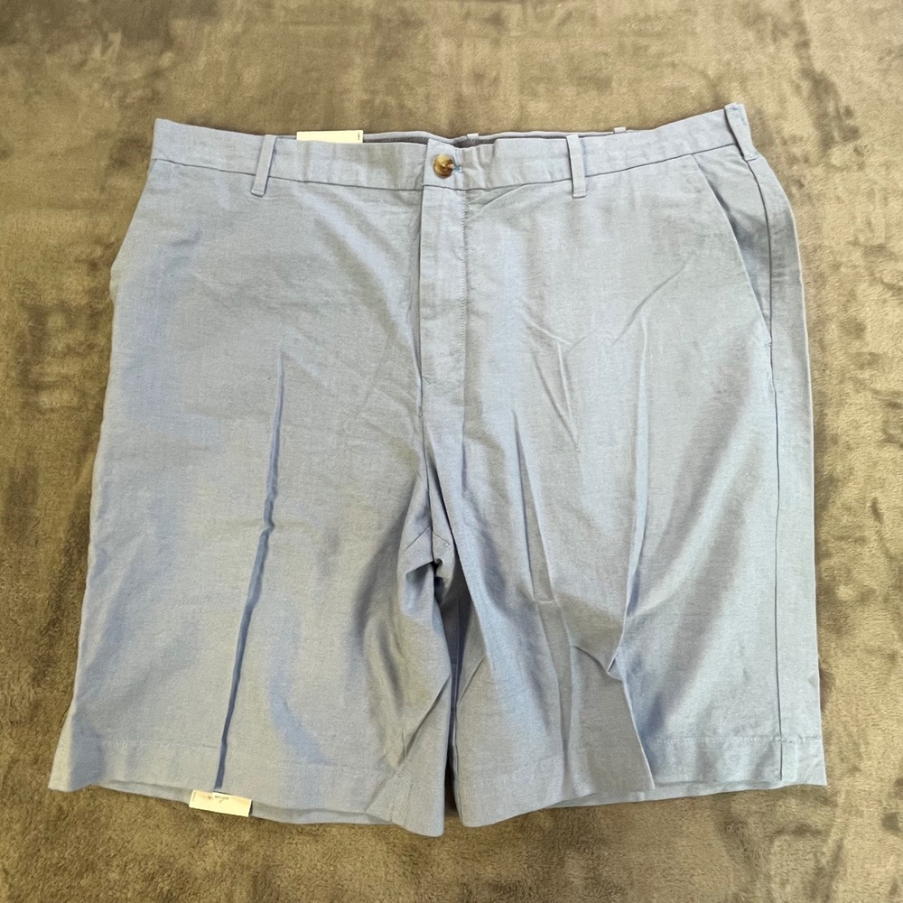 IZOD Newport Oxford Shorts Mens 40 Blue Flat Front 45SH169464